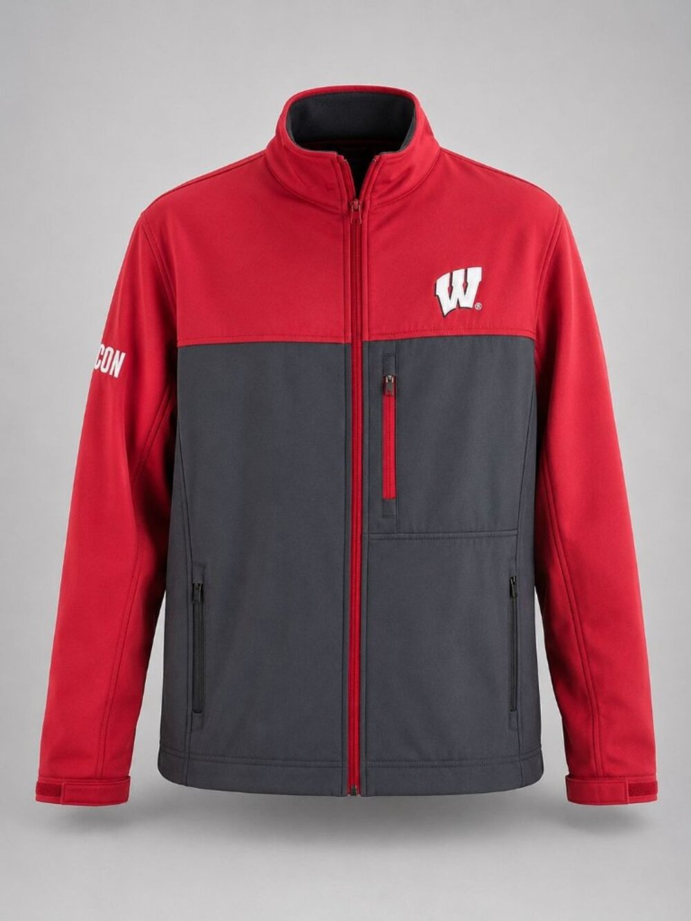 Campus Heritage Wisconsin Badgers Men’s MEDIUM Jacket Soft Shell Full Zip Coat